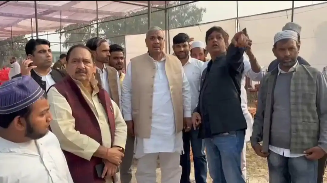 सांसद हरेन्द्र मलिक ने किया जनसभा स्थल का दौरा