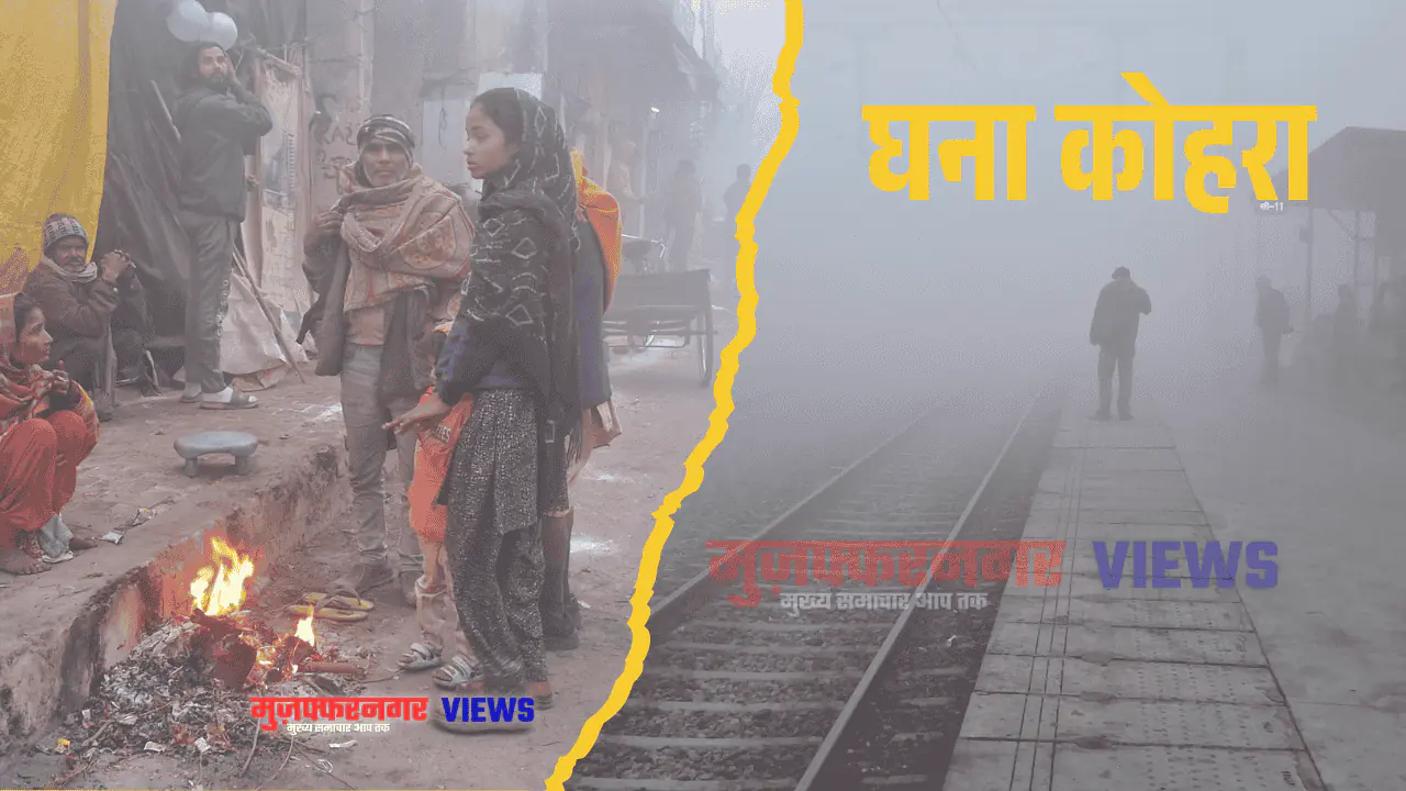 मुज़फ्फरनगर में बर्फ़ीली हवाओं के साथ घना कोहरा, कई ट्रेन लेट, बसें भी हुई खाली