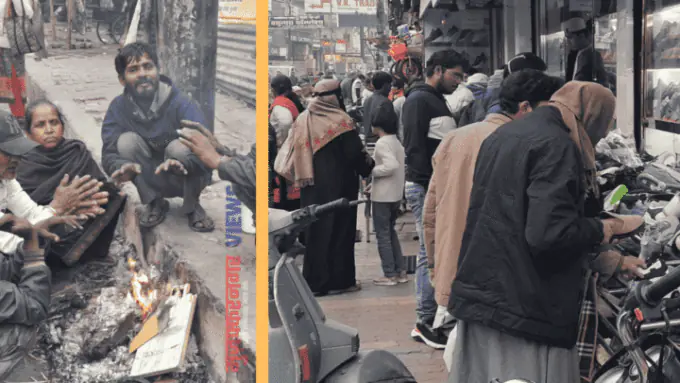 मुज़फ्फरनगर में बढ़ी ठंड, सूरज के नहीं हुए दर्शन, शीतलहर में अलाव का सहारा