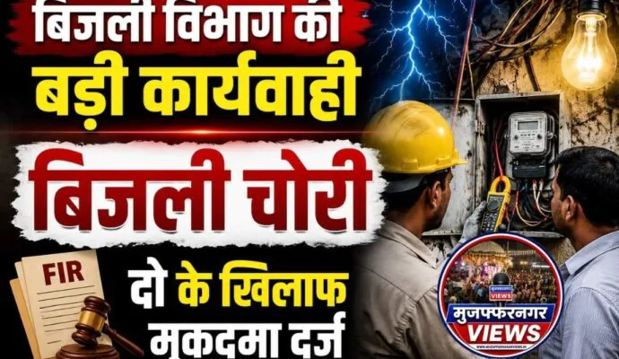 Muzaffarnagar – Major action by the Electricity Department: a case has been registered against two individuals after they were caught stealing electricity through meter tampering in A-to-Z Colony.