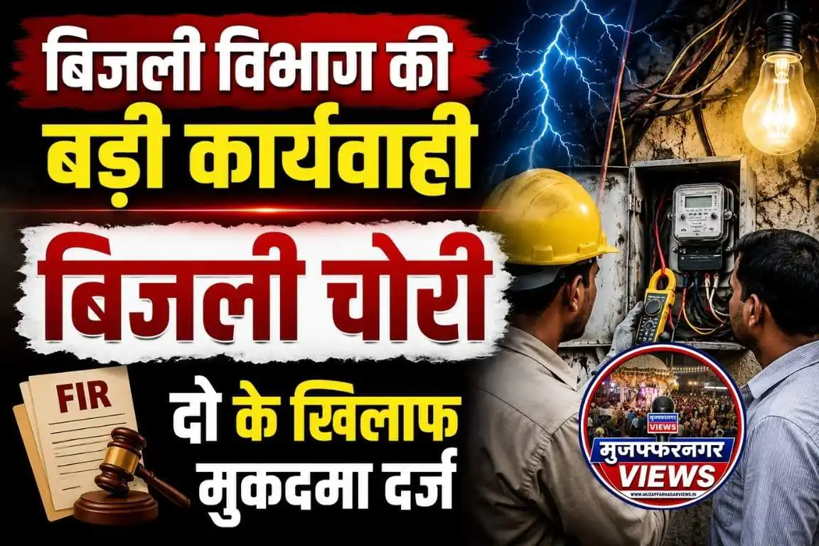 Muzaffarnagar – Major action by the Electricity Department: a case has been registered against two individuals after they were caught stealing electricity through meter tampering in A-to-Z Colony.